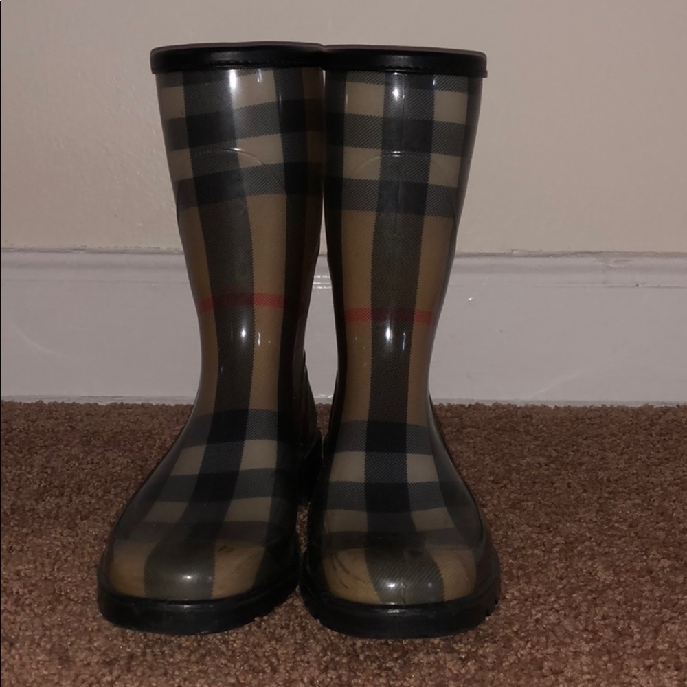 Gently worn Burberry rain boots